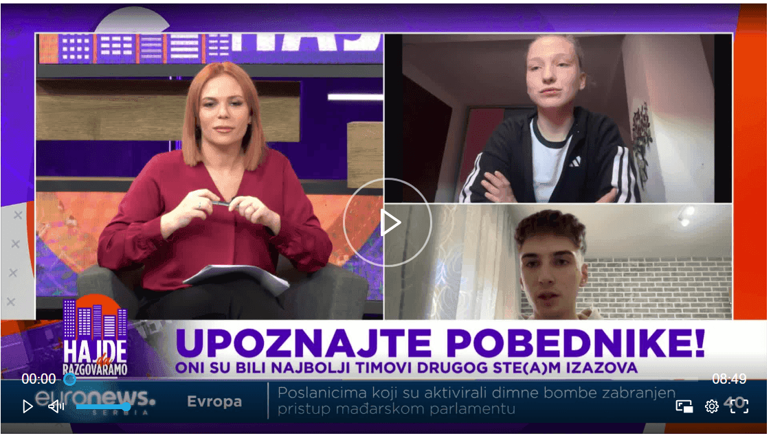 Ученица наше школе Маша Станковић говорила је за Euronews! 
